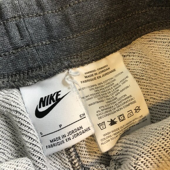 Nike Sweat Shorts Mens Small Gray Club Fleece Cotton Big Logo Swoosh - Picture 4 of 9